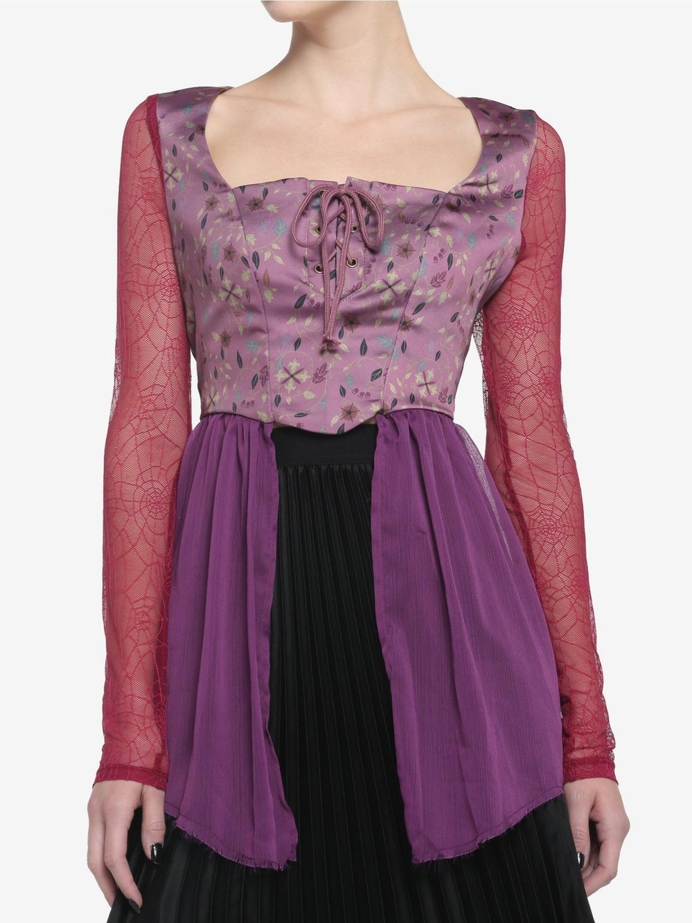 "New" HOCUS POCUS Sarah Peplum Long-Sleeve Top. "Her Universe".